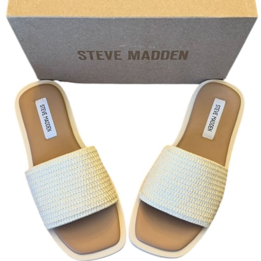 Steve Madden Leigh Natural Sandals Size 10 - Run Small - Picture 9 of 13